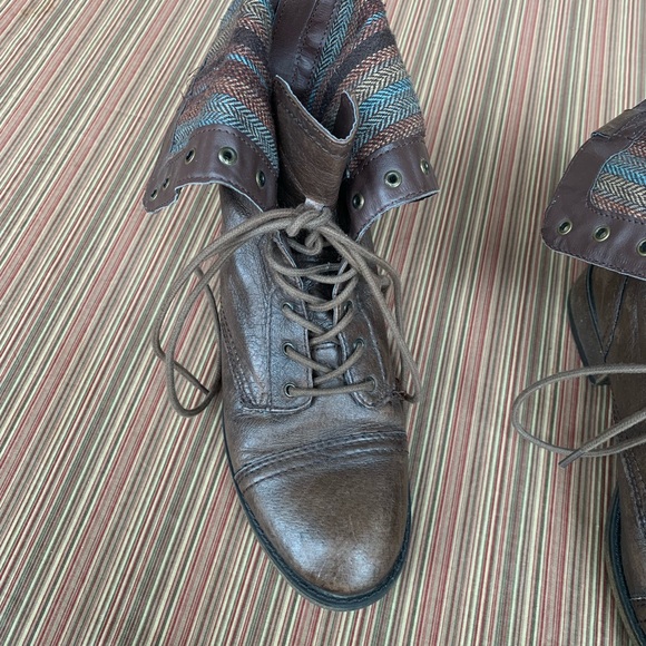 STEVE MADDEN leather Parto brown combat boots Size 8.5 - Picture 10 of 16